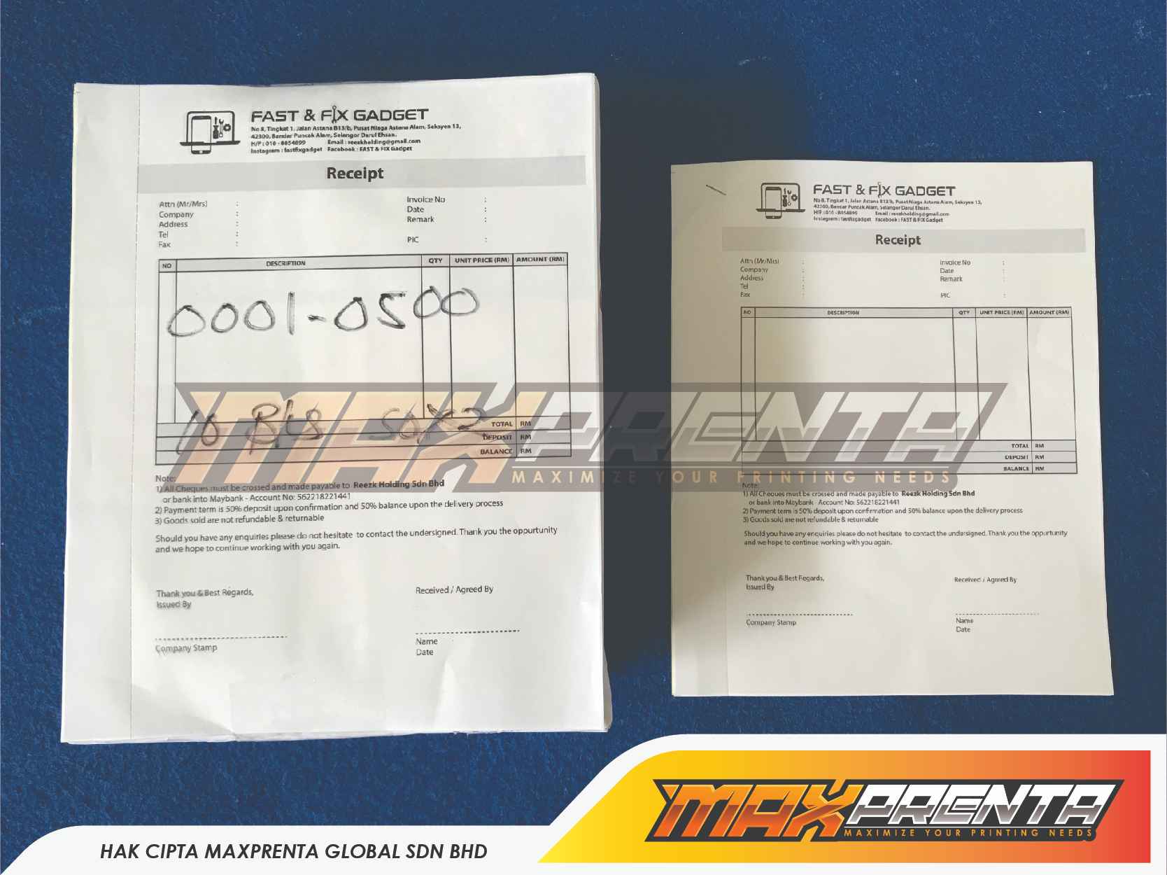 A5 RECEIPT BOOK 2PLY 1 COLOUR PRINT - Image 5